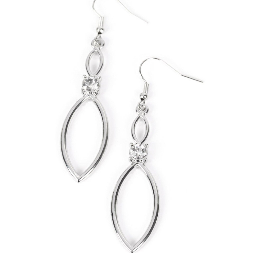 Paparazzi Silver Modern Oval Earrings